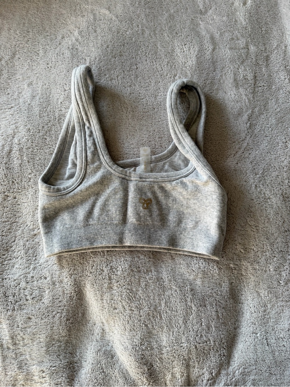 Boden Light Gray Seamless Scoop Sports Bra